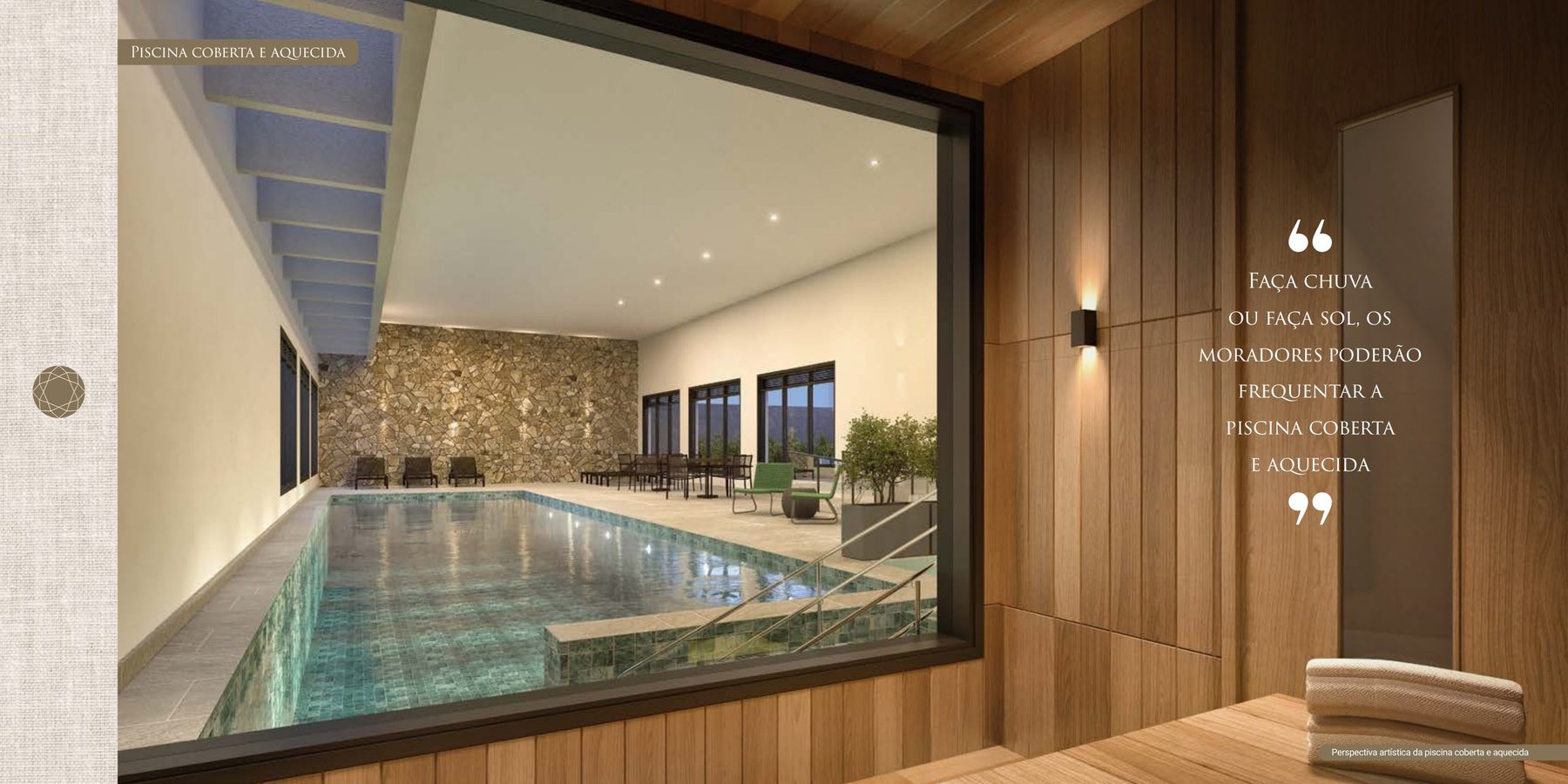 Piscina coberta e aquecida